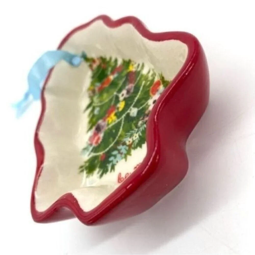 The Pioneer Woman Be Merry Christmas Tree Ceramic Dish Ornament New